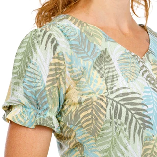 Thumbnail 4: Coral Bay Petite Short Sleeve Button Foil Top 