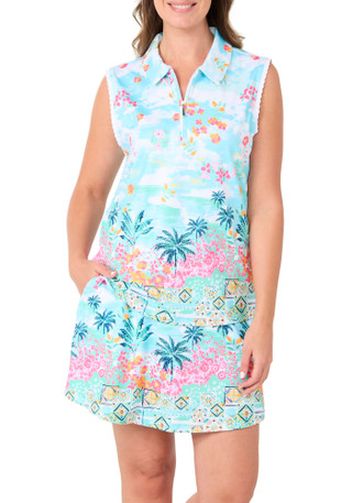 Thumbnail 3: Coral Bay Golf Petite A-Line Tropical Collage Golf Skort 