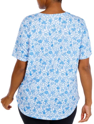 Thumbnail 3: REEL LEGENDS Plus Freeline Short Sleeve V-Neck Outdoor Top 
