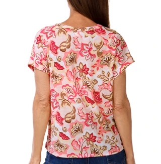 Thumbnail 2: Coral Bay Petite Short Sleeve Henley Waffle Top 