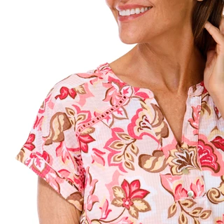 Thumbnail 3: Coral Bay Petite Short Sleeve Henley Waffle Top 
