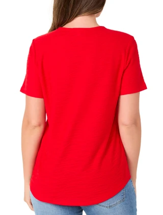 Thumbnail 2: Coral Bay Petite Split Neck Knit Tee 