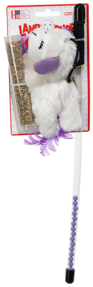 Thumbnail 1: Multipet Lamb Chop Catnip Wand Toy 