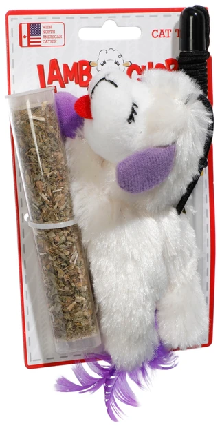 Thumbnail 2: Multipet Lamb Chop Catnip Wand Toy 
