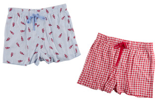 Thumbnail 1: JACLYN 2 Pk Women's Drawstring Sleep Shorts w/ Pockets  