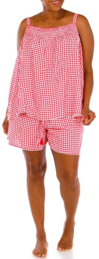 Thumbnail 4: JACLYN Plus Woven Rayon Cami Sleep Set 