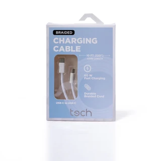 Thumbnail 1: tech 10 ft Braided USB-C to USB-C Charging Cable 
