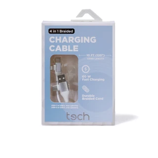 Thumbnail 1: tech 4-in-1 Braided Charging Cable 