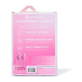 Thumbnail 2: tech 6 ft USB-C to USB-C Braided Charging Cable 