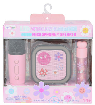 Thumbnail 1: HOT FOCUS LED Wireless Karaoke Microphone & Speaker 