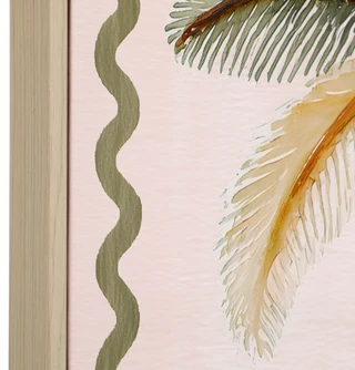 Thumbnail 2: Hammock & Harbor 16x24 Palm Trees with Rick Rack Border Framed Wall Art 