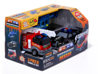 Thumbnail 2: Brooklyn Lollipop 3 Pc Lights & Sounds Emergency Rescue Vehicle Set 