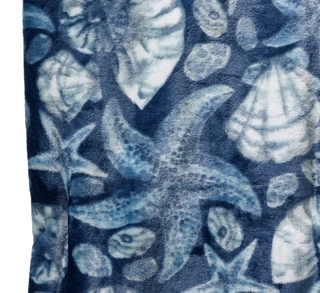 Thumbnail 2: WATERFRONT 50x70 Coastal Seashell Velvet Plush Throw 