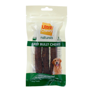 Thumbnail 1: Ultra Chewy 3 Pk Beef Bully Chew Dog Treats 