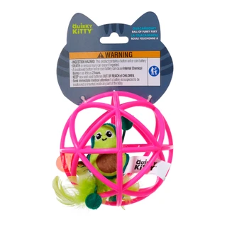 Thumbnail 1: Quirky Kitty Guacameowy Ball Of Furry Fury Cat Toy 