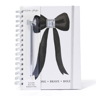 Thumbnail 1: Posh + Pop 2 Pc Ribbon Bow Journal & Pen Set 
