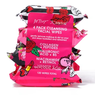 Thumbnail 1: Betsey Johnson 4 Pk Cleansing Facial Wipes 