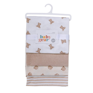 Thumbnail 1: Baby Gear 4 Pk 28x28 Bear Print Flannel Blankets  