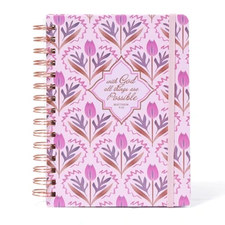 Thumbnail 2: Lila Grace 5 Pc Tulip Print Spiral Journal Set 