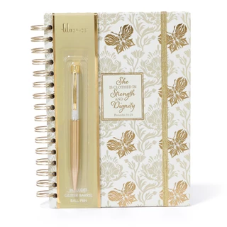 Thumbnail 1: Lila Grace 2 Pc Butterfly Floral Print Spiral Journal & Pen Set 