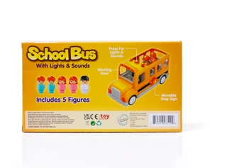 Thumbnail 2: Brooklyn Lollipop 6 Pc School Bus with Lights & Sounds Play Set 