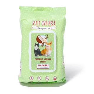 Thumbnail 1: P.O.M. Pets Coconut Vanilla Scented Dog & Cat Wipes 