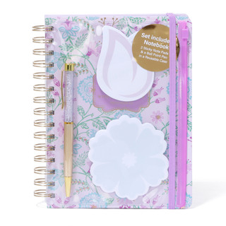 Thumbnail 1: Lila Grace 5 Pc Floral Print Spiral Journal Set 