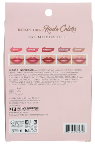 Thumbnail 2: Giordano Colors 5 Pk Nude Lipstick Set 