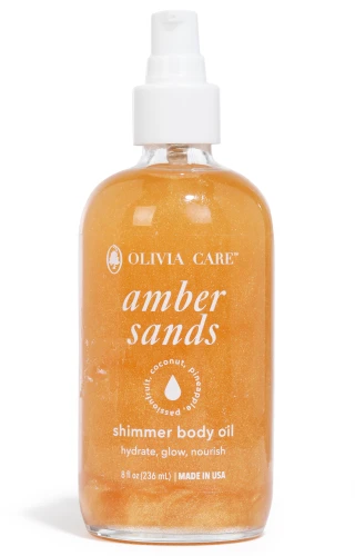 Thumbnail 1: Olivia Care 8 oz Amber Sands Shimmer Body Oil 