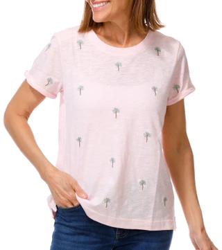 Thumbnail 1: Philosophy Women's Short Sleeve Embroidered Palm Tee 