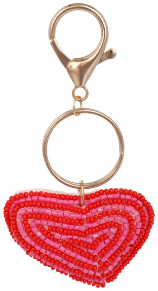 Thumbnail 2: Curated Collection Beaded Heart Bag Charm 