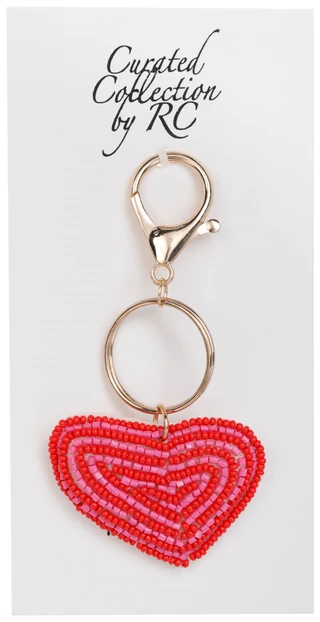 Thumbnail 1: Curated Collection Beaded Heart Bag Charm 