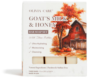 Thumbnail 2: Olivia Care 3 Pk Goat's Milk & Honey Bar Soap Set 