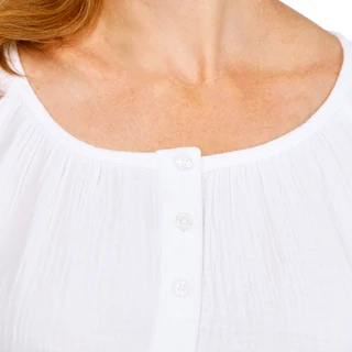 Thumbnail 3: Lands End Women's Short Sleeve Scoop Peasant Top 