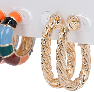 Thumbnail 2: Laundry Women's 2 Pk Gold Tone Hoop Earrings 