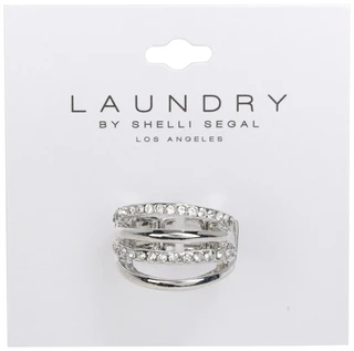 Thumbnail 1: Laundry Women's Silver Layered Crystal Ring 