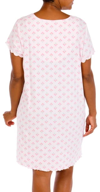 Thumbnail 3: Laura Ashley Plus Short Sleeve Henley Sleepshirt 