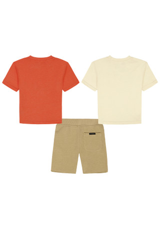 Thumbnail 4: Lucky Brand Baby Boy's 3 Pc Bear Shirt Short Set 
