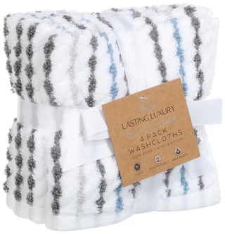 Thumbnail 2: Cotton Valley Home 4 Pk Quick Drying Zero Twist Cotton Washcloths  
