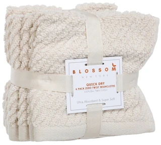 Thumbnail 1: Blossom New York  6 Pk Zero Twist Cotton Washcloths  