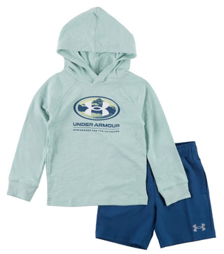 Thumbnail 1: Under Armour Little Boy's 2 Pc Logo Hoodie Short Set  