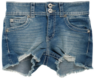 Thumbnail 1: GEMMA RAE Juniors Cross Bling Back Fray Hem Shorts 
