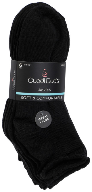 Thumbnail 1: Cuddl Duds 6 Pk Women's Scalloped Ankle Socks  