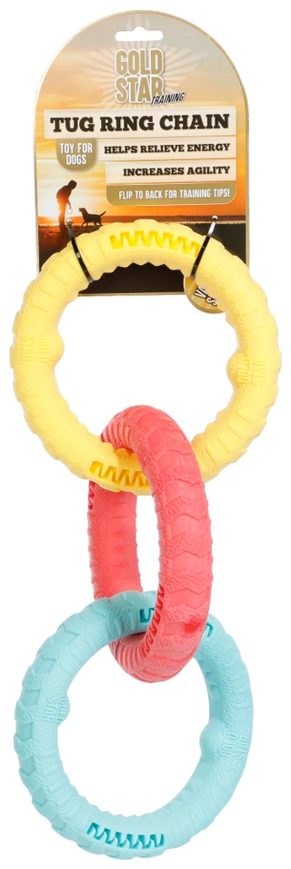 Thumbnail 1: Gold Star  Vanilla Scented Large Triple Tug Rings for Dogs  