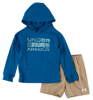 Thumbnail 1: Under Armour Little Boy's 2 Pc Long Sleeve Logo Hoodie Short Set  
