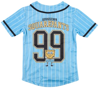 Thumbnail 3: SpongeBob Squarepants Little Boys Short Sleeve SpongeBob Baseball Jersey 
