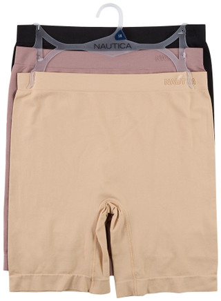Thumbnail 1: Nautica Women's Plus 3 Pk Seamless Slip Shorts 