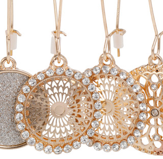 Thumbnail 2: Nicole Miller Women's 3 Pk Tri Tone Disc Drop Earrings 
