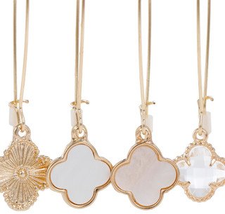 Thumbnail 2: Nicole Miller Women's 3 Pk Gold Flower Drop Earrings 