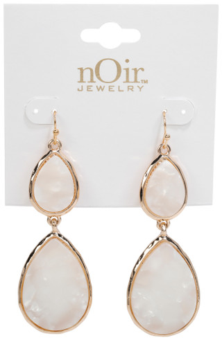 Thumbnail 2: Noir Women's Resin Teardrop Earrings 